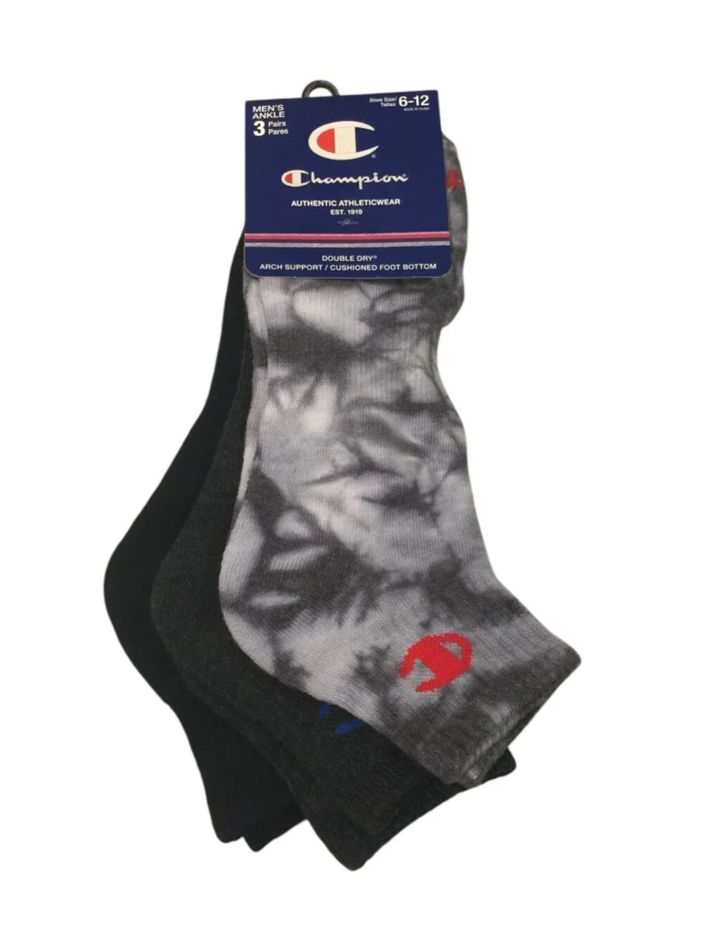 Champion Women's Size 5-9 Cushioned Bottom Ankle Socks Set of 3